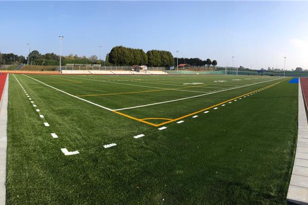 Aanleg sportpark met kunstgrasveld voor voetbal, American football en rugby en atletiekpiste (4.500 m2) - Sportinfrabouw NV